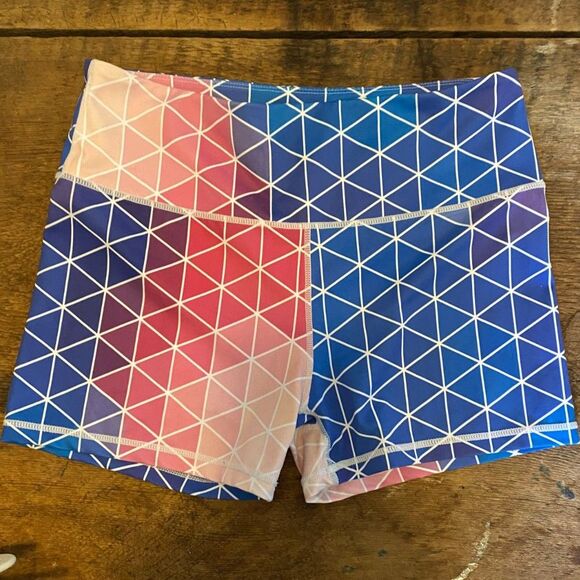 Jekyllhyde Apparel Geometric Workout Shorts Women Size L - Picture 1 of 4